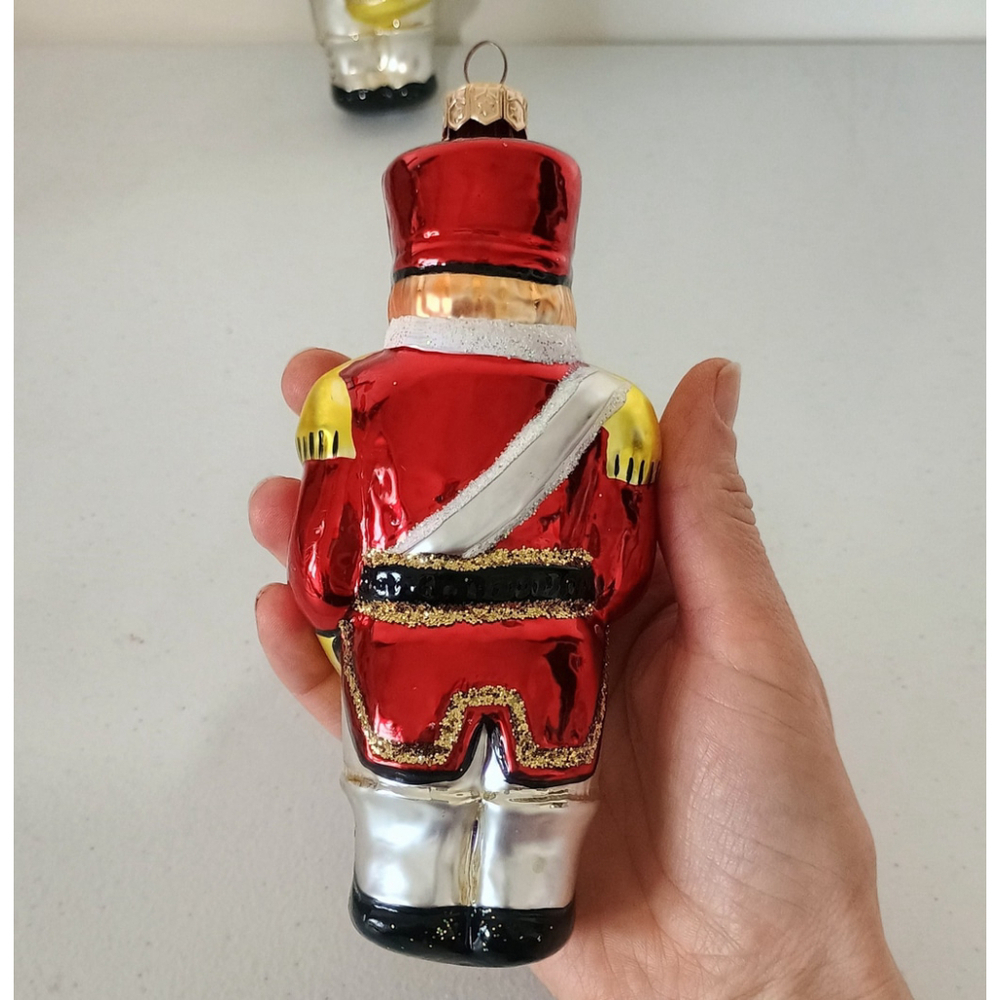 Vintage Set Of Polish Poland Blown Glass Christmas Ornaments Drummer Boys - Picture 5 of 10